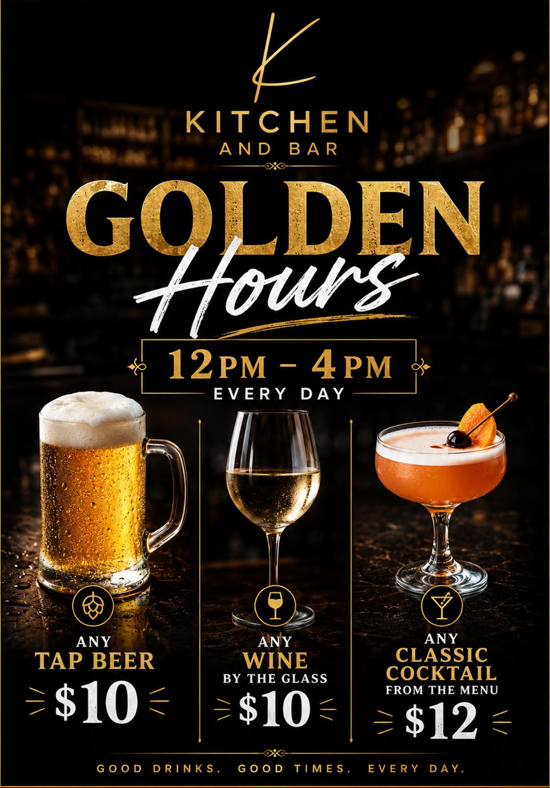 Happy hours cocktail menu
